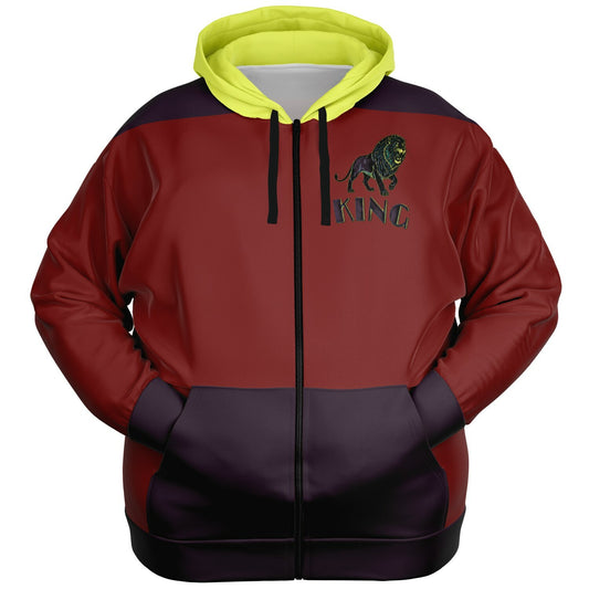 KING 01-02 Men's Designer Triblend Fleece Lined Plus Size Zip Hoodie