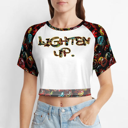 Outspoken Designs 01-01 "Lighten Up" Designer Raglan Crop Top