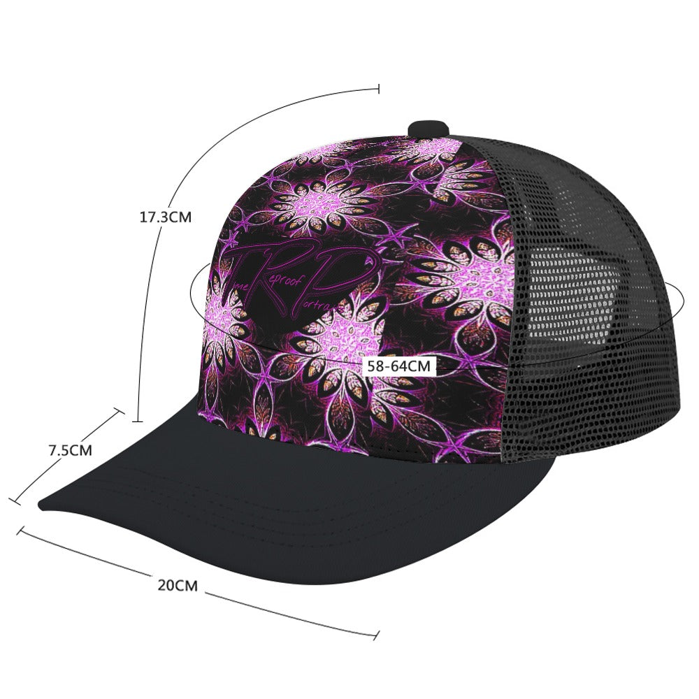 Geometrical Design Apparel 01-01 Ladies Designer Peaked Trucker Cap