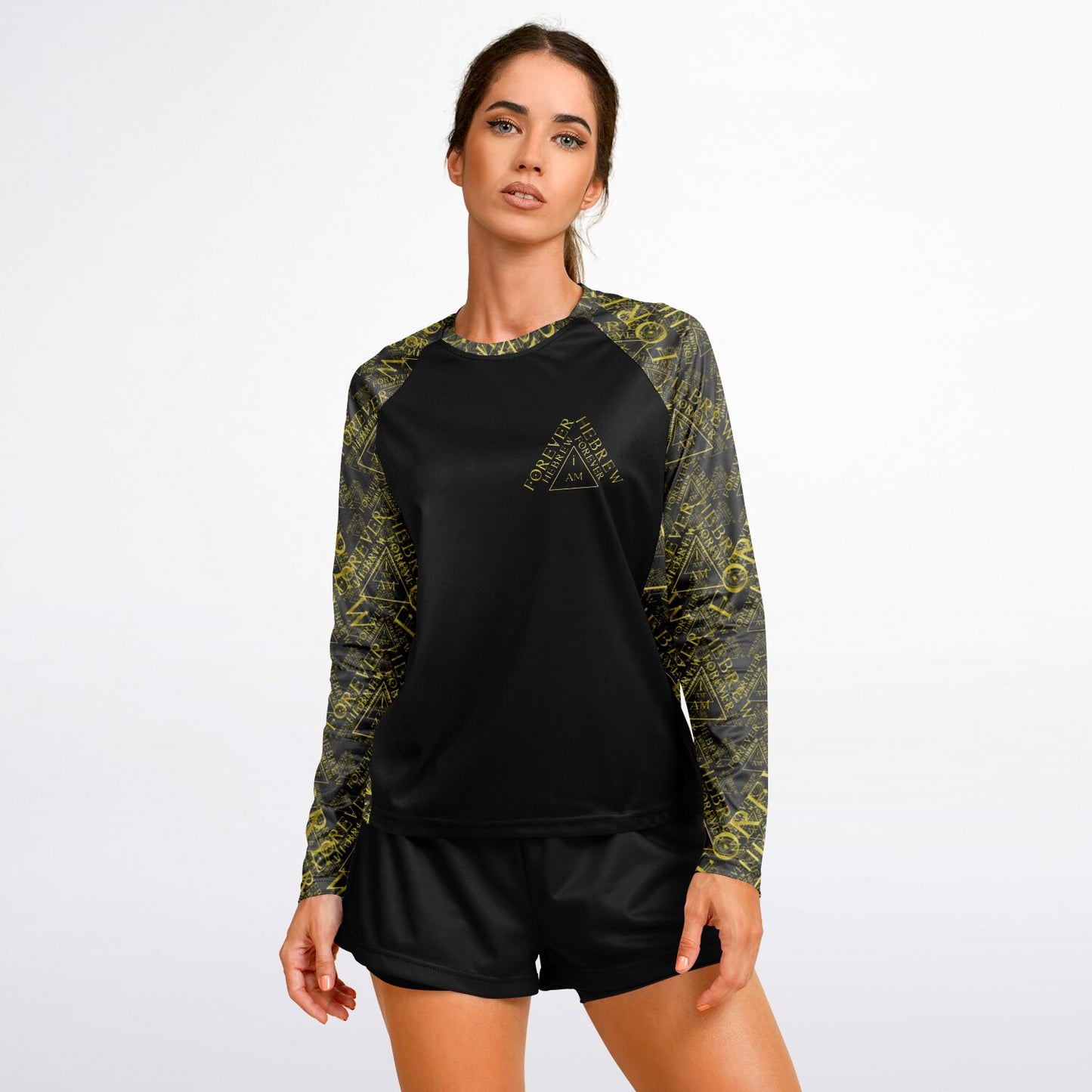 I AM HEBREW 03-01 Ladies Designer Long Sleeve Raglan T-shirt