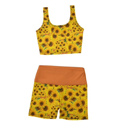 TRP Floral Print 04: Sunflowers 01 Yoga Shorts Set (5 colors)