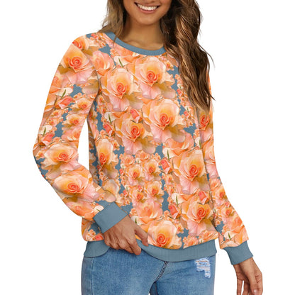 Floral Embosses: Roses 03-01 "Apricot Bloom Essential" Sweater