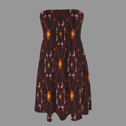 TRP Floral Print 02-03 Midnight Bishop of Aukland Dahlia Strapless Pleated Party Dress