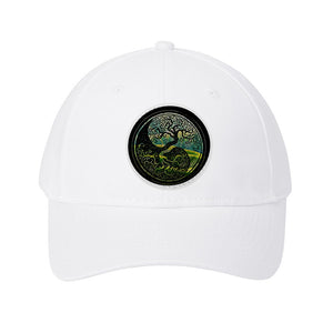 Tree of Life - As above, so below by KTJ Designer Port & Company® Six Panel Twill Baseball Cap with Round Leather Patch (8 colors)