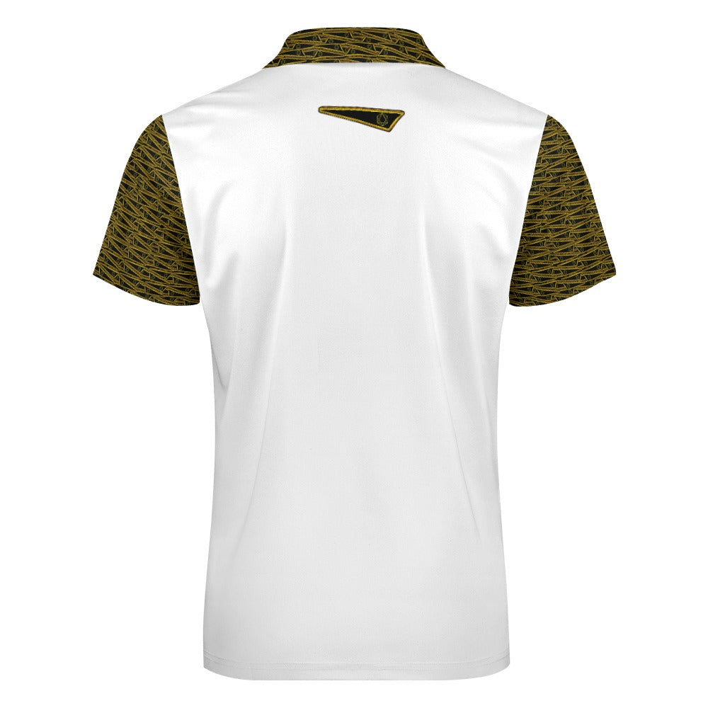 Flag of David, The Men's Designer Zip Placket Polo Shirt (7 colors)