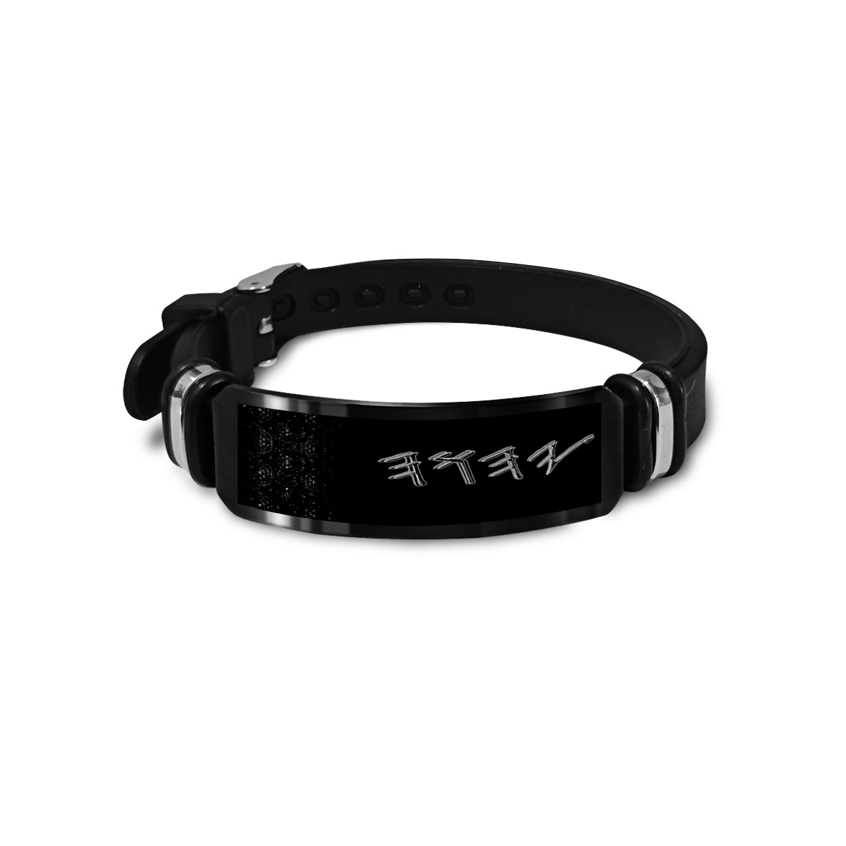 Yahuah Logo 01-01 Designer Silicone + Stainless Steel Wristband (5 colors)