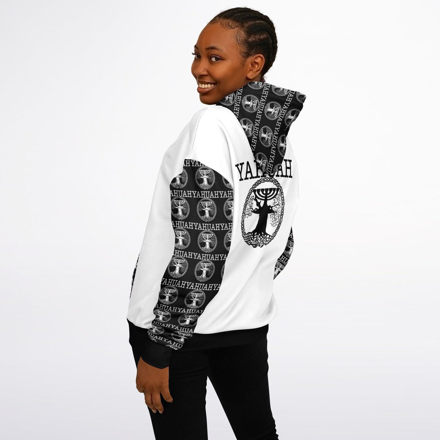 Yahuah-Tree of Life 02-06 Designer Heavyweight Oversized Fleece Lined Unisex Hoodie