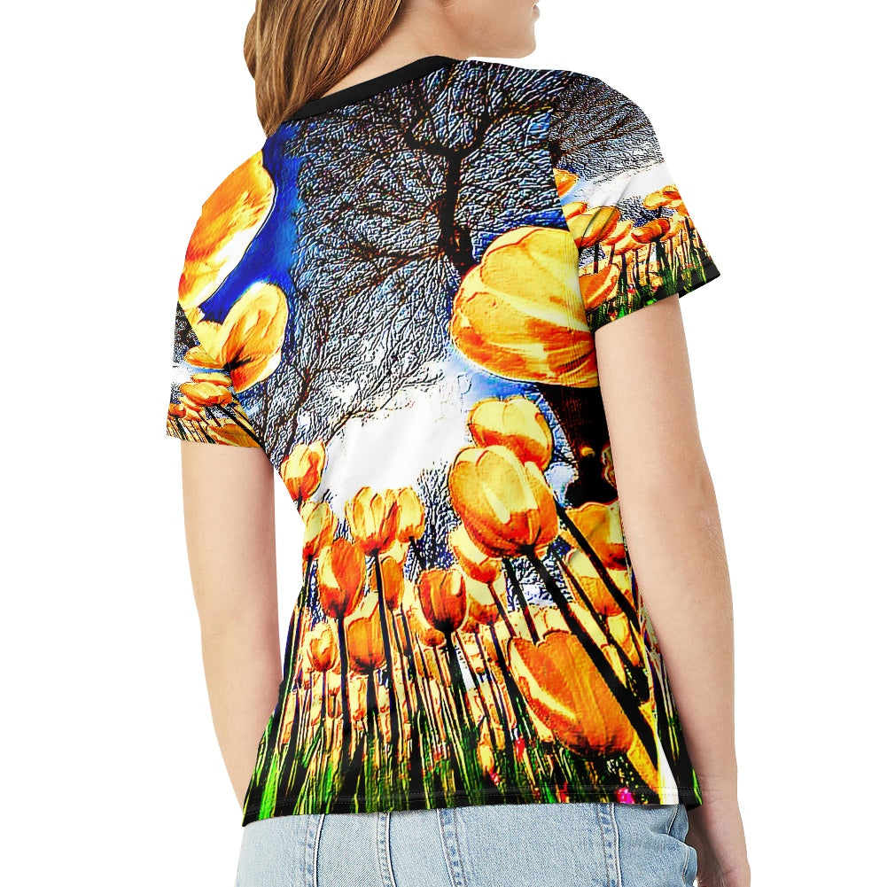 Floral Embosses: Tulip Daydream 01 Designer T-shirt