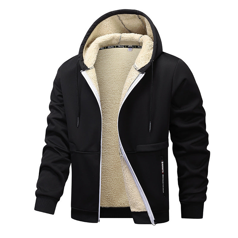 Solid Color Fleece Lined Full Zip Male Hoodie (9 colors)