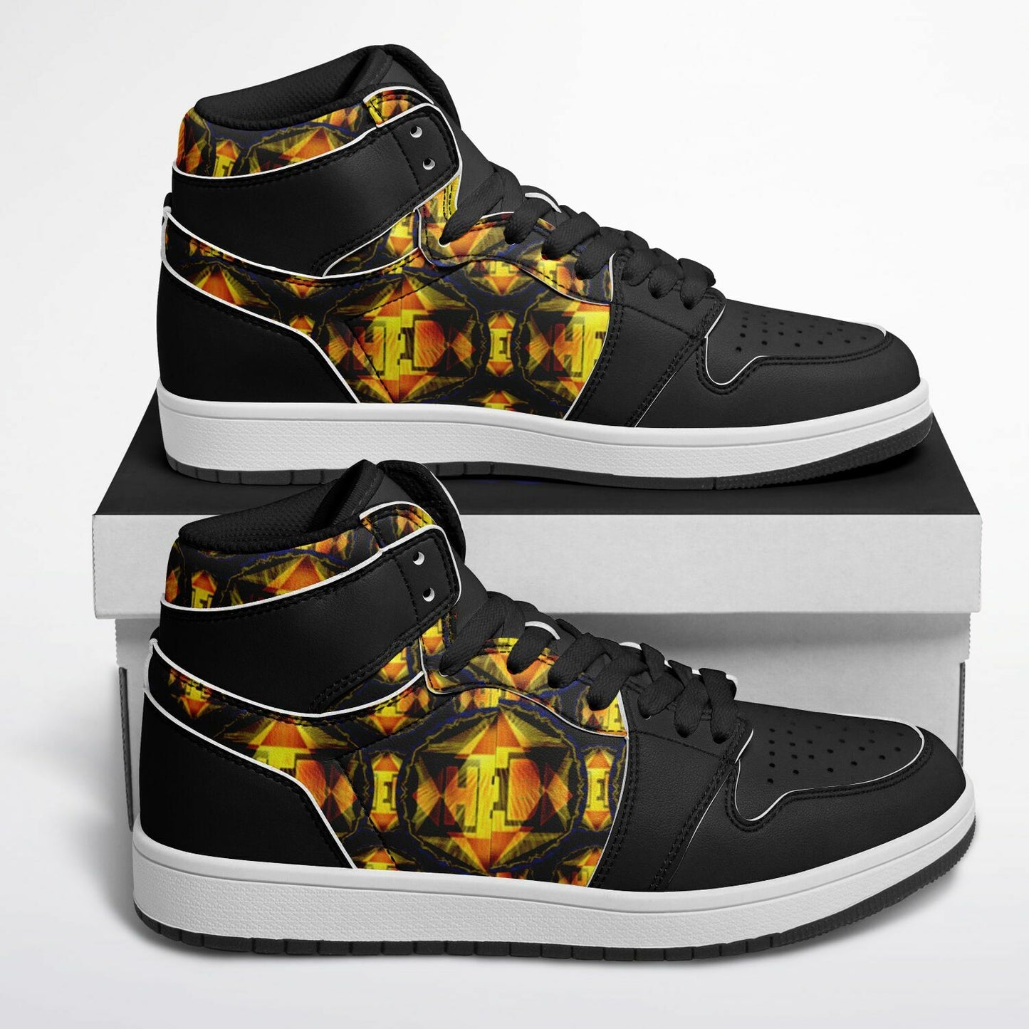 Hebrew World 01-02 Royal Radiance PU Leather High Top Sneakers