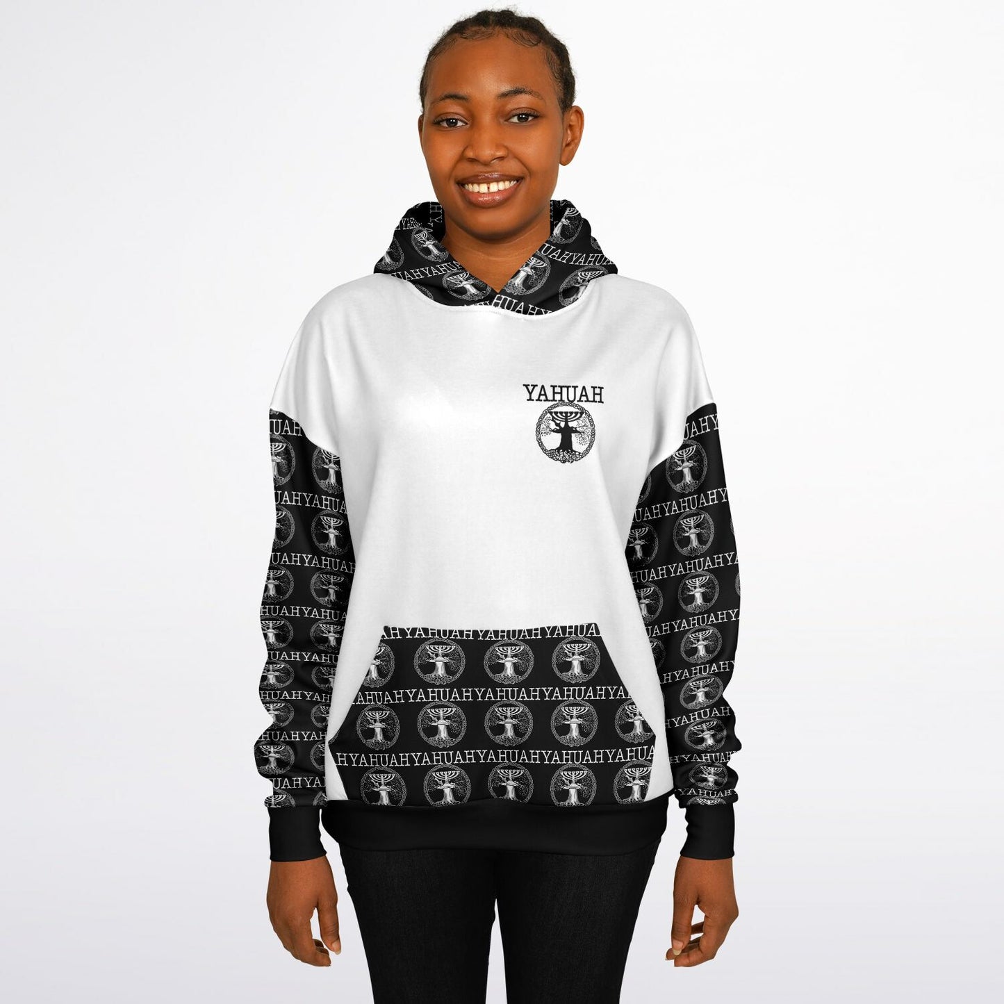 Yahuah-Tree of Life 02-06 Designer Heavyweight Oversized Fleece Lined Unisex Hoodie