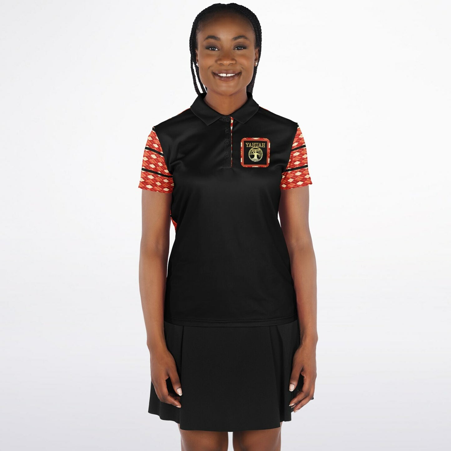 Yahuah Logo 02-01 Ladies Designer Polo Shirt