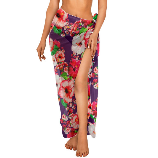 TRP Floral Print 03: Hibiscus Flowers 01-01 Tropical Bloom Long Sarong