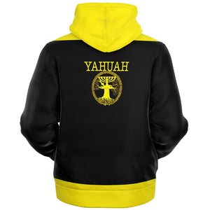 Yahuah-Tree of Life 02-01 Sudadera con capucha unisex de microfibra con cremallera completa 
