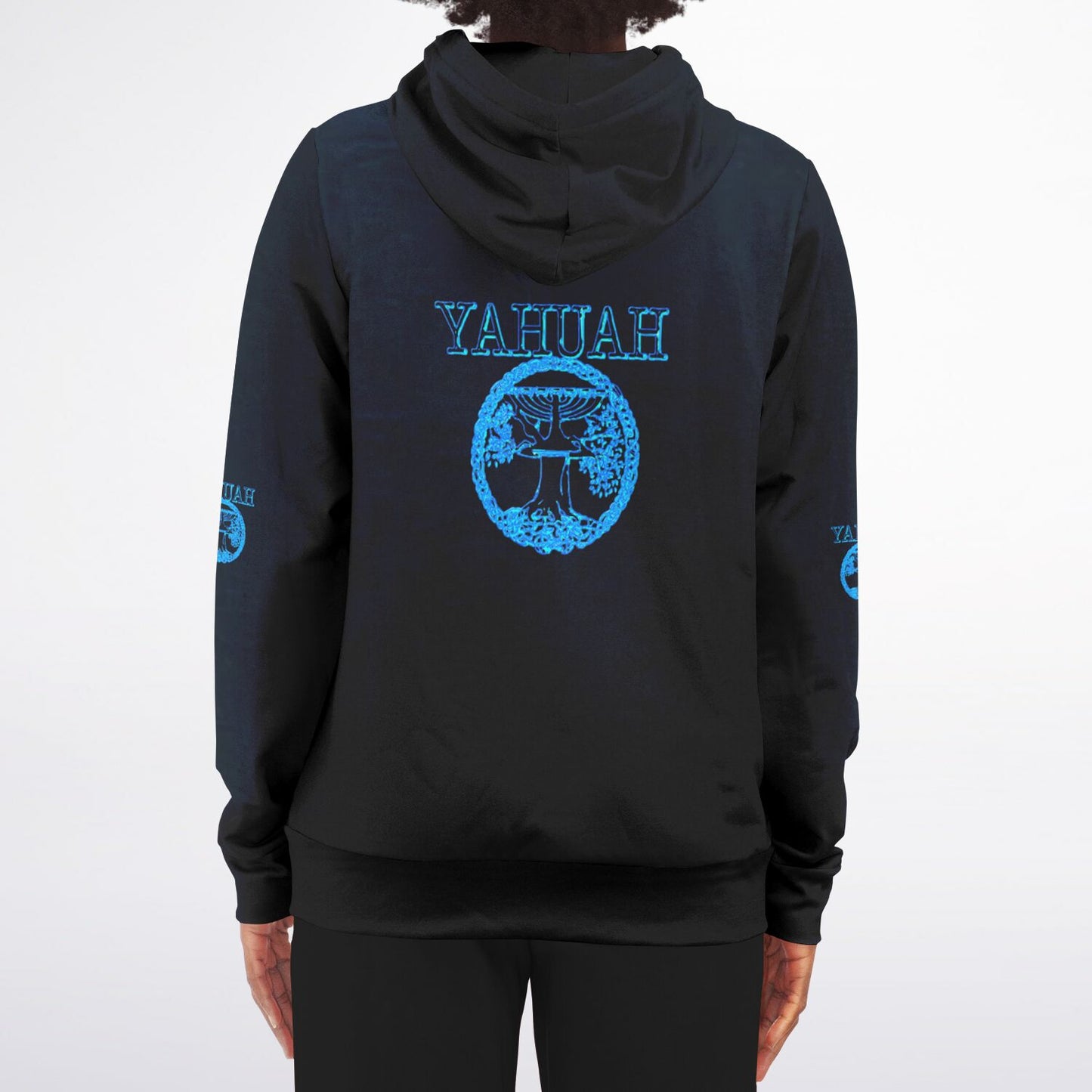 Yahuah-Tree of Life 02-02 Designer Athletic Unisex Zip Hoodie