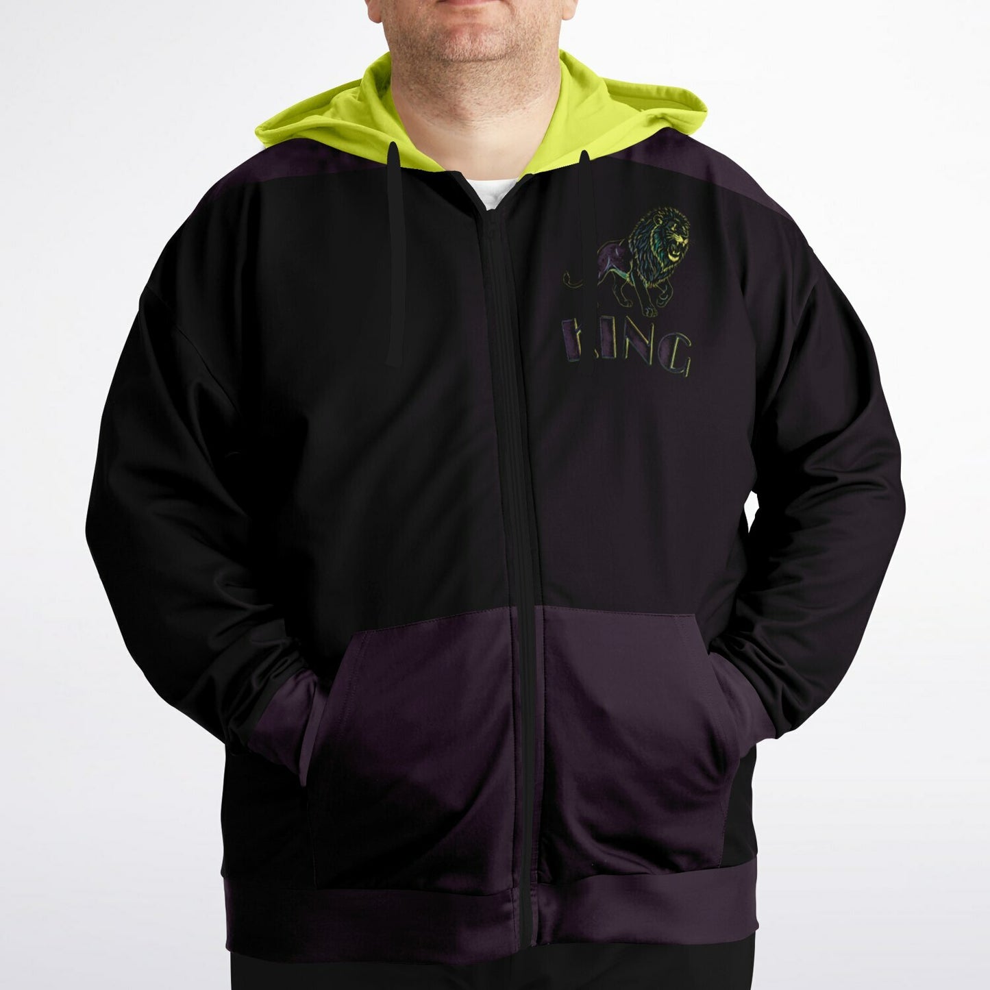 KING 01-01 Men's Designer Athletic Plus Size Zip Hoodie