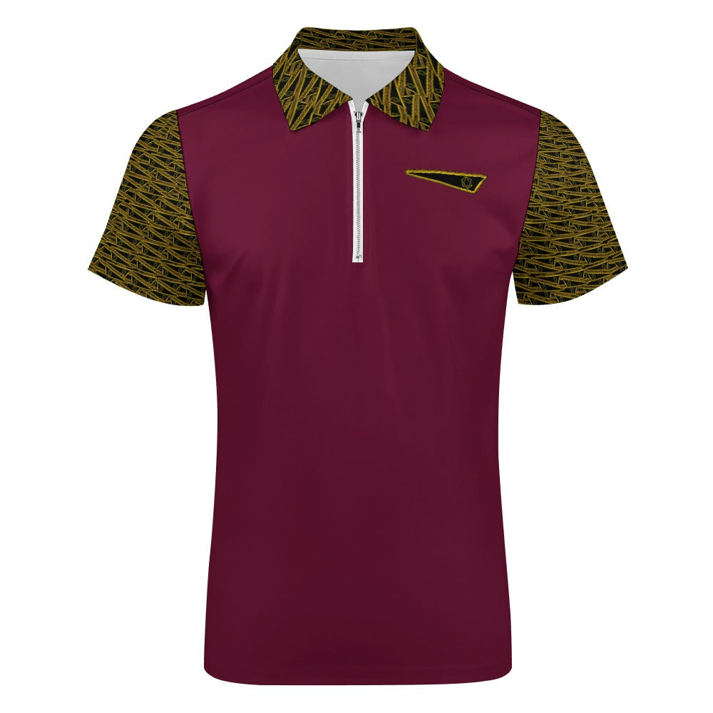 Flag of David, The Men's Designer Zip Placket Polo Shirt (7 colors)