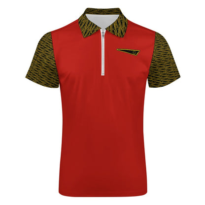 The Flag of David | Men's Zip Placket Polo | 7 colors