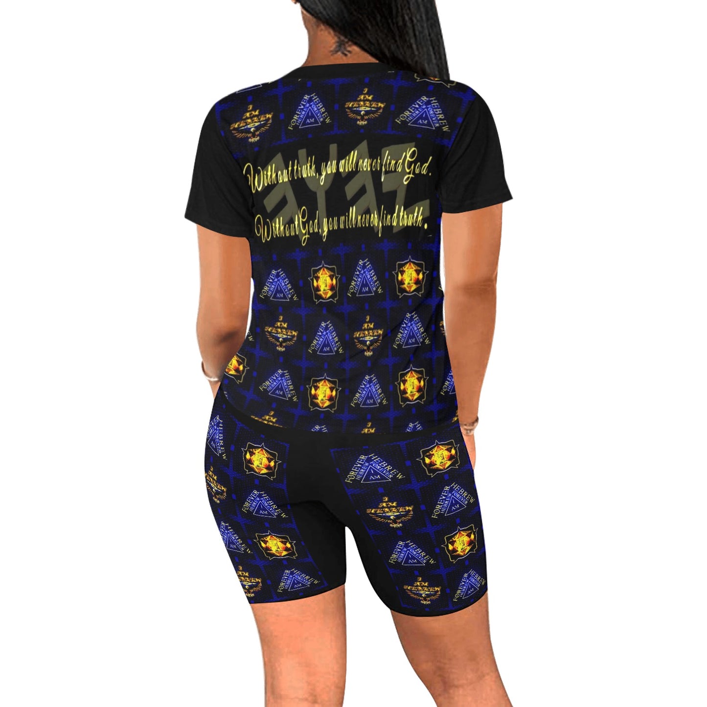 Truth Illustrated 01-01 Designer Yoga Shorts Set