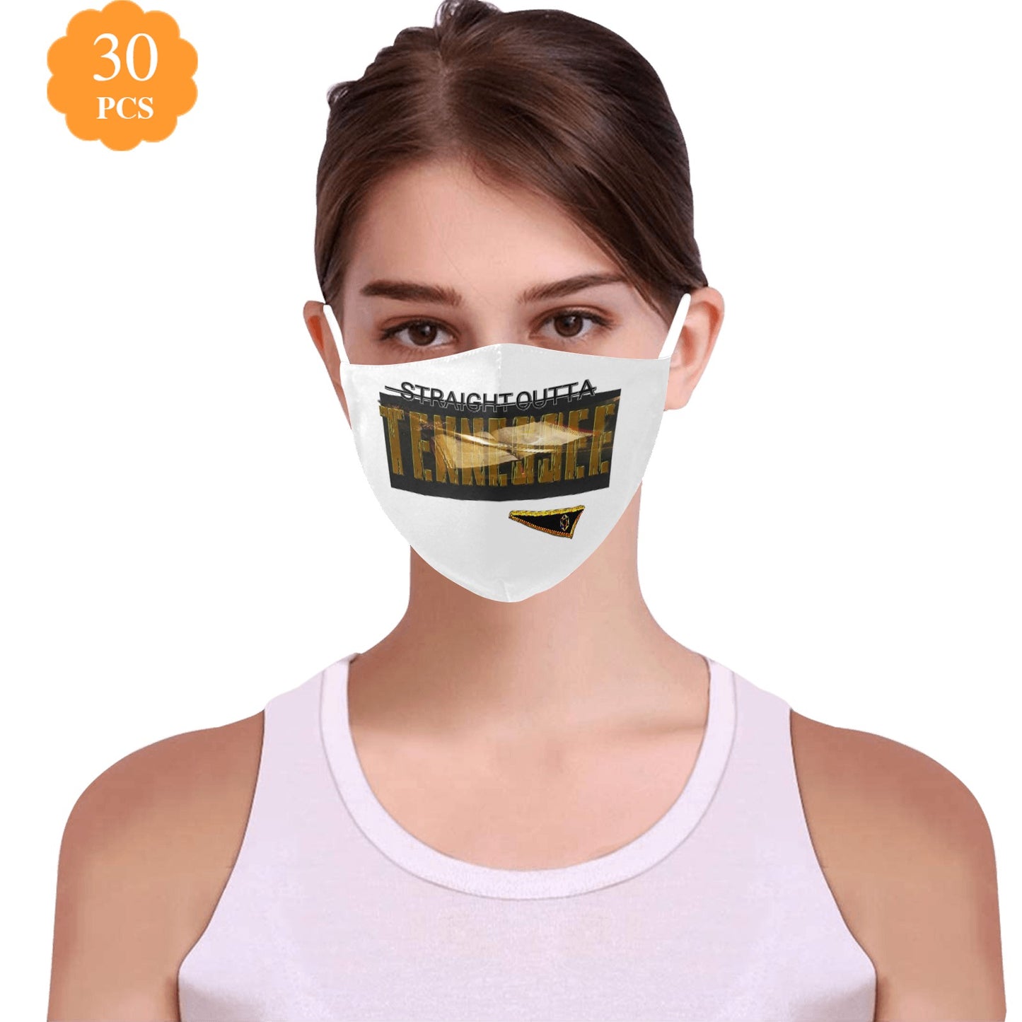 Straight Outta Tennessee 01 Designer Cotton Adjustable Face Mask (30 PCS Filters Included)