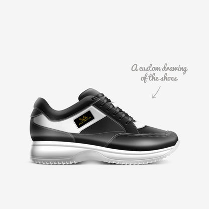 A custom digital drawing/illustration of the Fly Solo sneaker showing the sleek design lines and white platform sole.