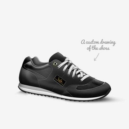 A custom digital drawing/illustration of the Fly Solo sneaker showing the sleek design lines and white platform sole.