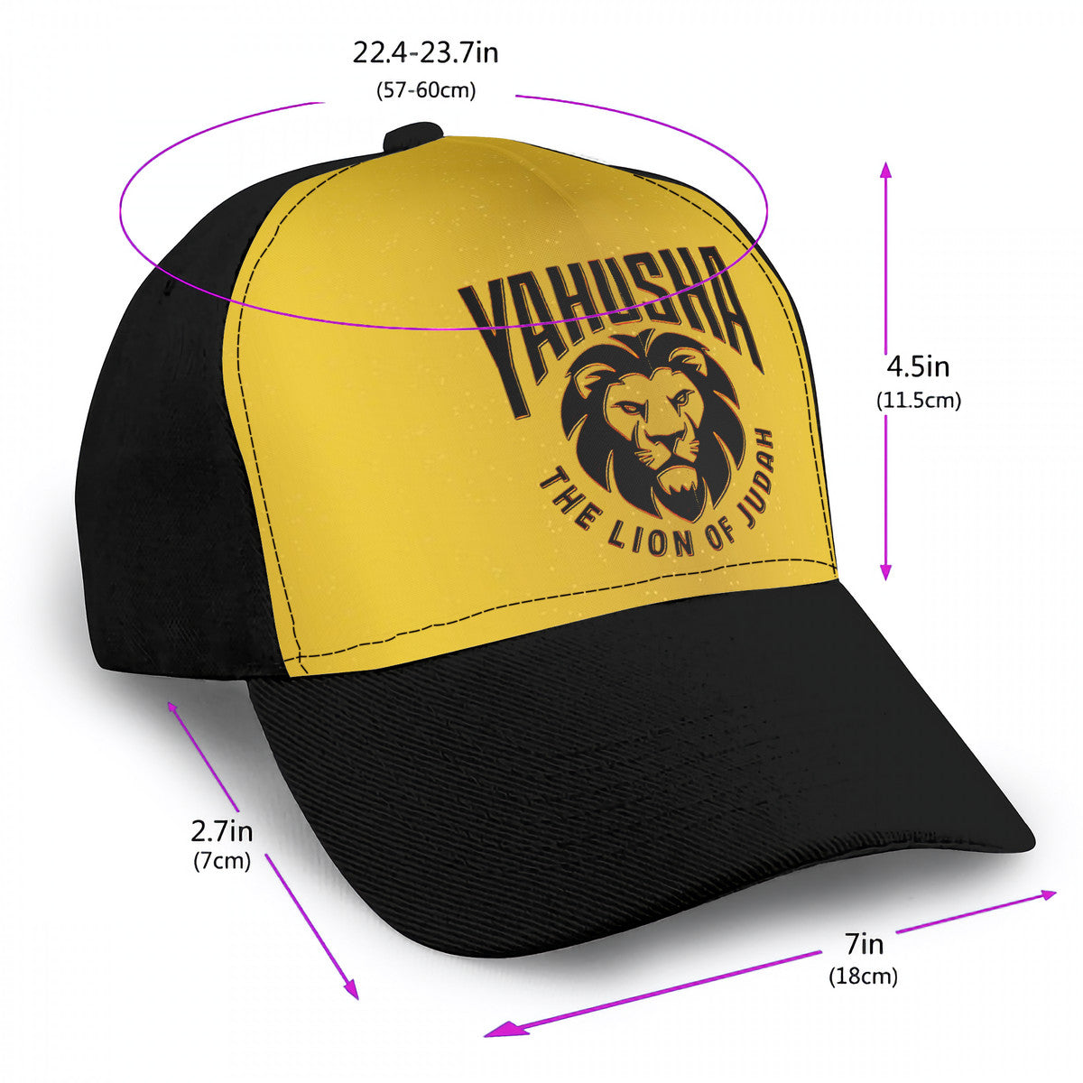 Yahusha-The Lion of Judah 02-02 Designer Curved Brim Baseball Cap