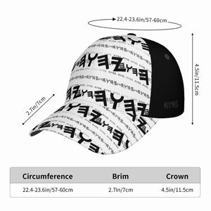 Most High God - Yahuah 01-01 White Designer Curved Brim Baseball Cap