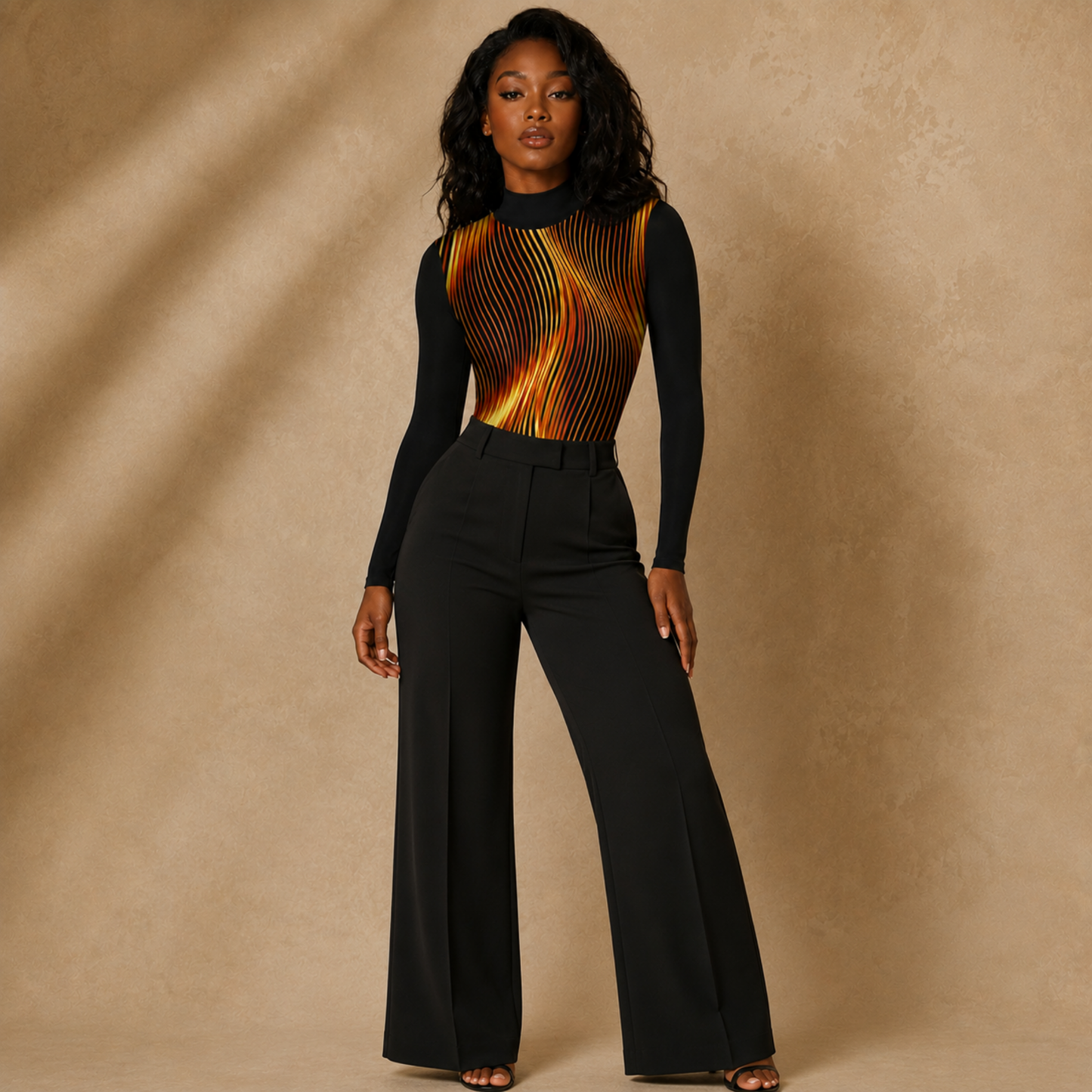 Orot (The Lights) Series (01-02): Esh Tamid (Eternal Flame) | Mock Neck Long Sleeve Bodysuit