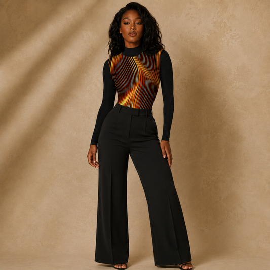 Orot (The Lights) Series (01-02): Esh Tamid (Eternal Flame) | Mock Neck Long Sleeve Bodysuit