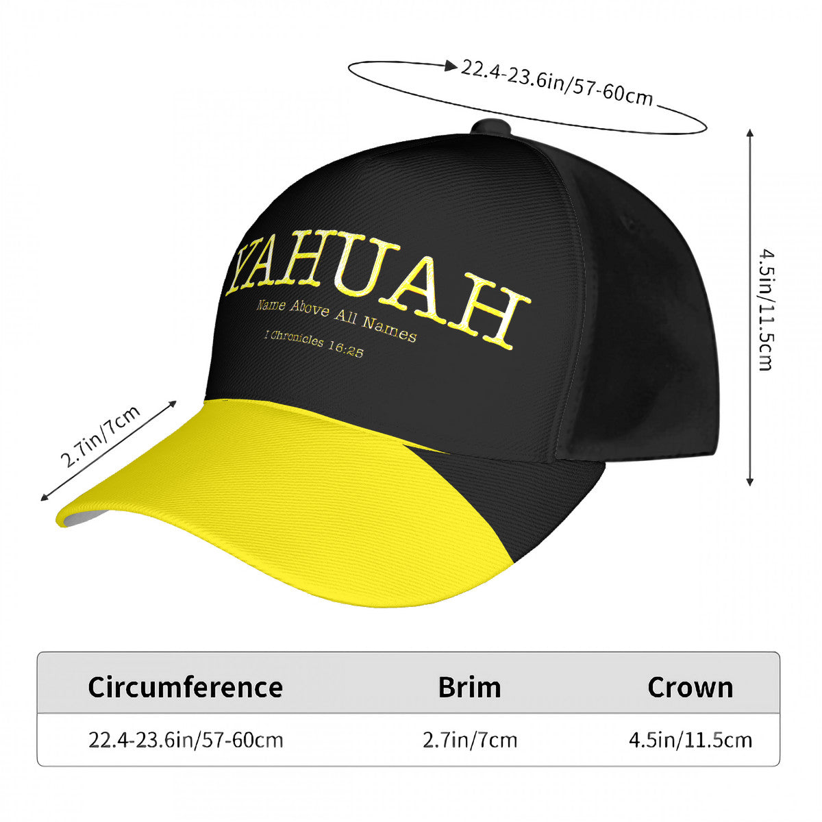 Yahuah-Name Above All Names 02-02 Designer Curved Brim Baseball Cap