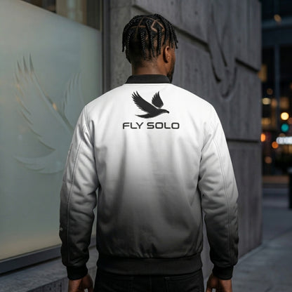 "Fly Solo" Night/Day | Men's Bomber Jacket with Sleeve Pocket