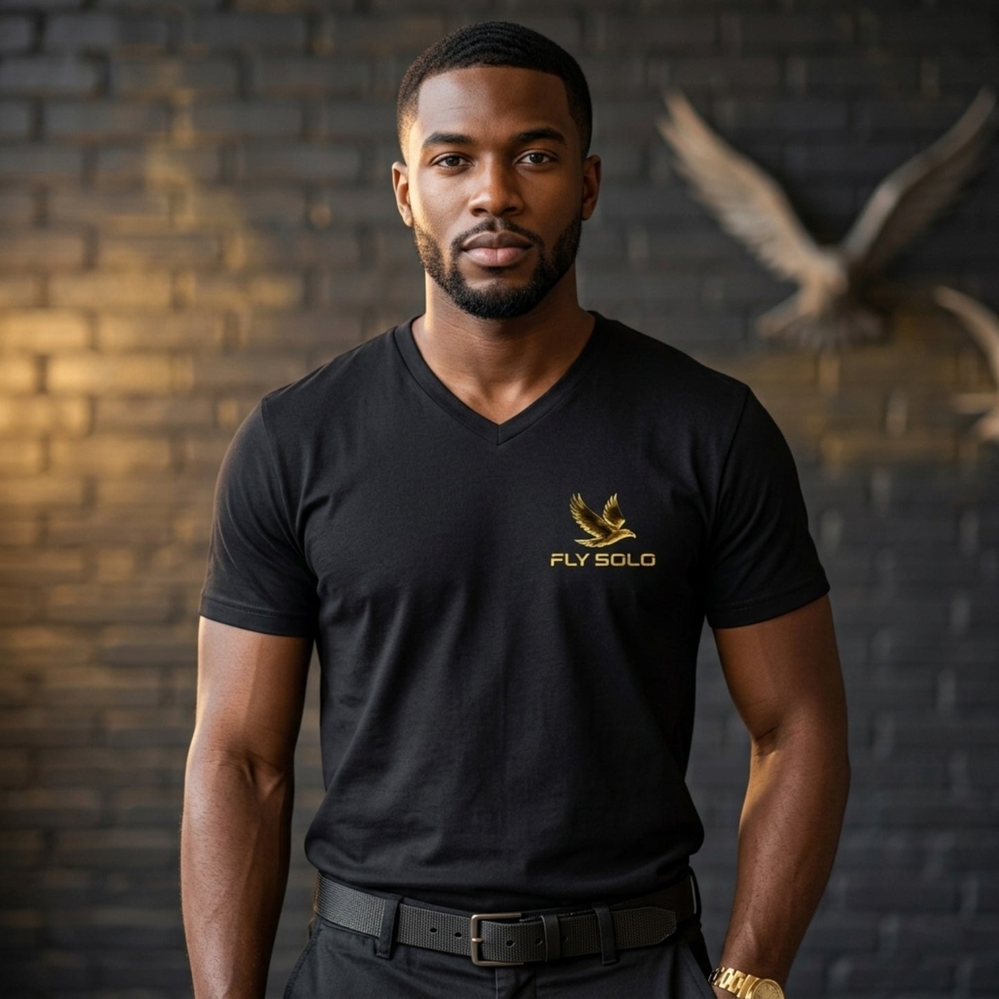 Unity in Solitude (01) "Fly Solo" | Men's V-neck Tee | 5 colors