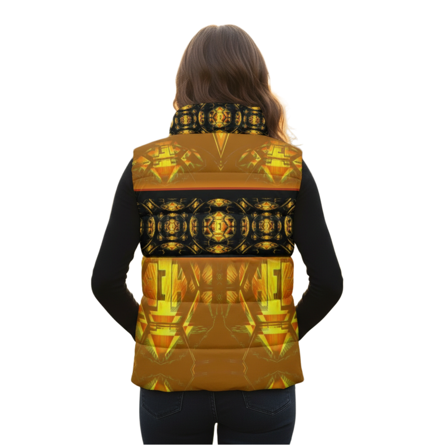 Hebrew World 01-03 Sacred Stillness Psalm 46:10 Stand Collar Puffer Vest