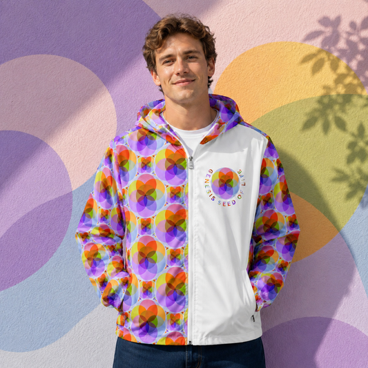 Sacred Geometry: Genesis Seed of Life 01-01 Men’s Designer Windbreaker