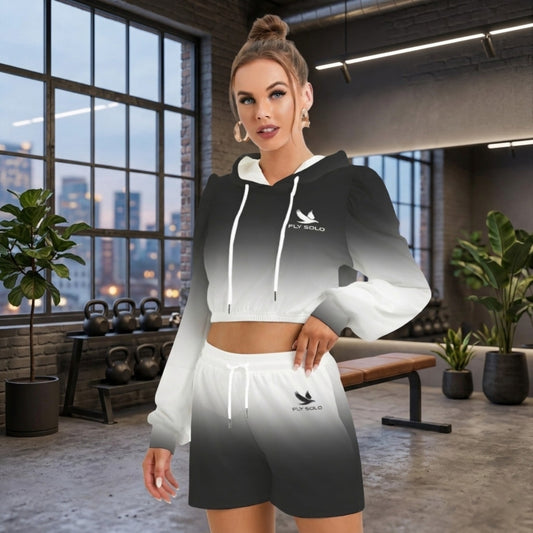 "Fly Solo" Night/Day | Cropped Micro Fleece Hoodie and Lounge Shorts