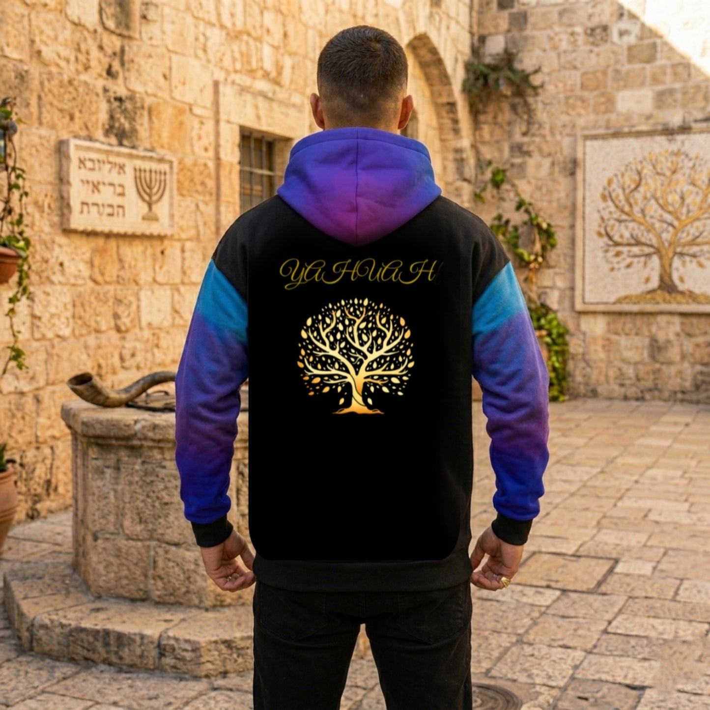 Yahuah: Tree of Life (01-02) - Royal Raiment | Unisex Heavyweight Oversized Fleece Hoodie