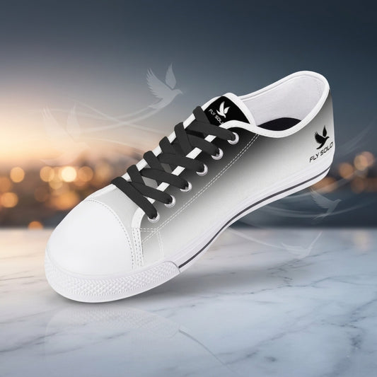 "Fly Solo" Night/Day | Women's Low Top Canvas Sneakers (White)