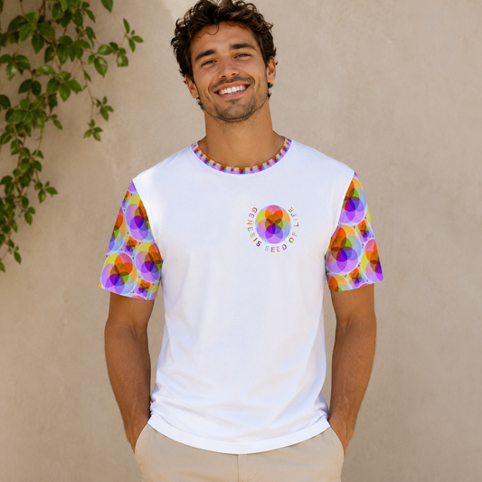 Sacred Geometry: Genesis Seed of Life 01-01 Men's Designer Jersey T-shirt
