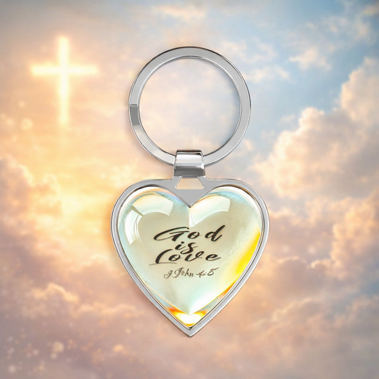 Illustrated Truth 01 "God is Love" Heart-shaped Keychain
