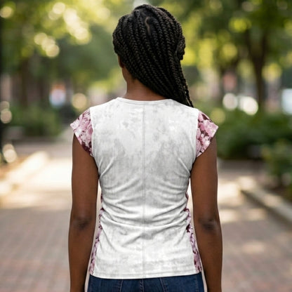 TRP Floral Print 01: Whimsical Sakura Symphony 01-01 Cap Sleeve Tee