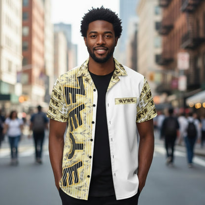 Yahuah Logo 03 - White Designer Unisex Camp Collar Shirt