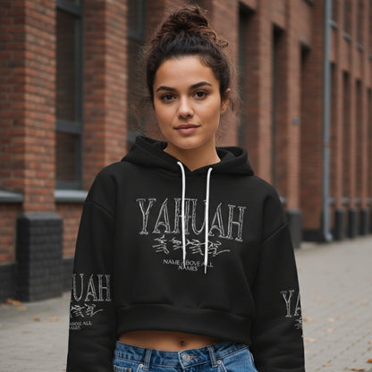 Yahuah-Name Above All Names 01-01 Cropped Drop Shoulder Hoodie