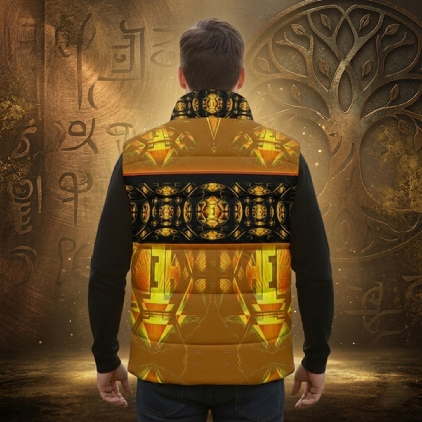 Hebrew World 01-03 Sacred Stillness Psalm 46:10 Stand Collar Puffer Vest