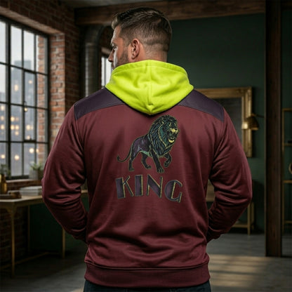 KING 01-02 Men's Designer Triblend Fleece Lined Plus Size Zip Hoodie