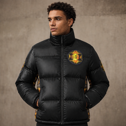 Hebrew World 01-02 Royal Radiance Men's Stand Collar Puffer Jacket