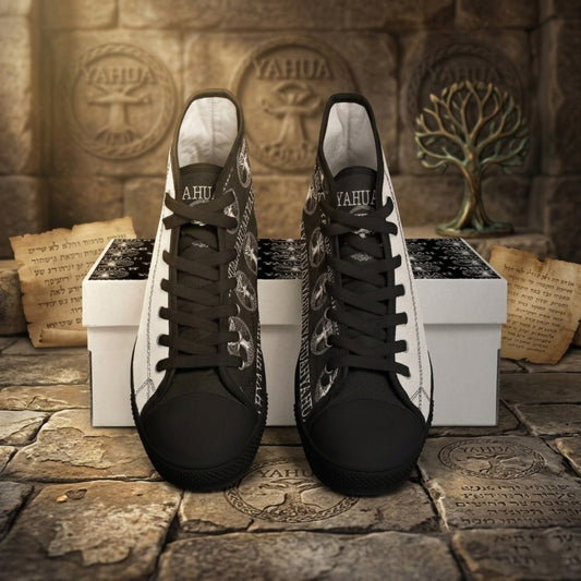 Yahuah: Tree of Life (02-05) - The Dualism Refined | Unisex High Top Canvas Sneakers (Style 01)