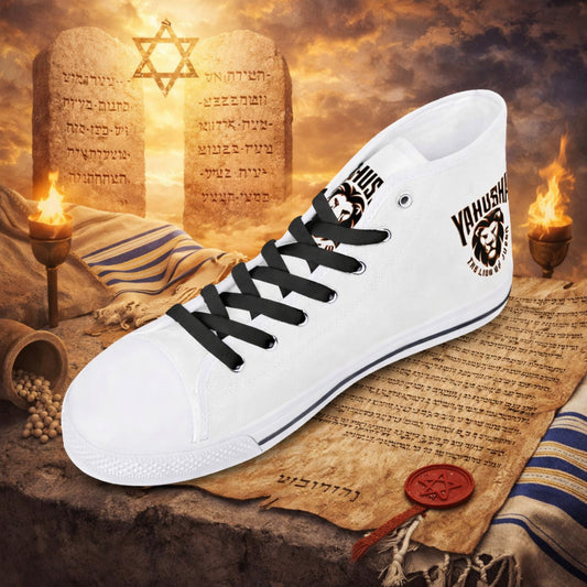 Yahusha: The Lion of Judah (02) | Women's High Top Canvas Sneakers