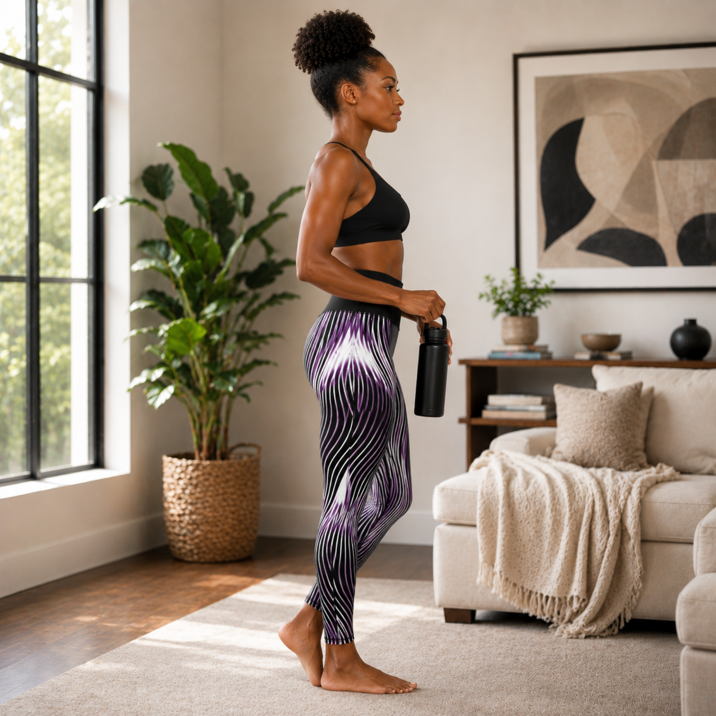 Orot (The Lights) Series: OR ARGAMAN | Royal Light (Purple) High-Rise Leggings with Pockets