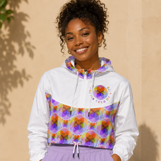 Sacred Geometry: Genesis Seed of Life 01-01 Cropped Windbreaker